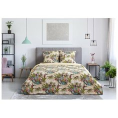 Постельное белье 2-спальное Этель Тропический лес, перкаль, 70 х 70 см, желтый