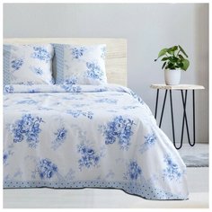 Постельное белье 2-спальное Этель Флорена, поплин, 70 х 70 см, голубой