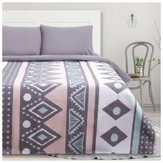 Постельное белье 2-спальное Этель Ethnic, поплин, 50 х 70 см, розовый/серый