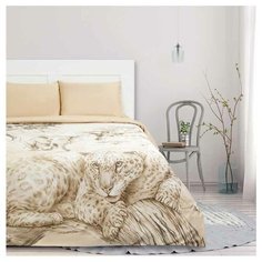 Постельное белье 2-спальное Этель Safari, мако-сатин, 50 х 70 см, бежевый