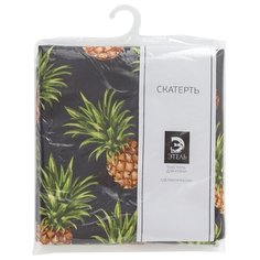 Скатерть Этель Ананасы 4275198 150х280 см черный/зеленый