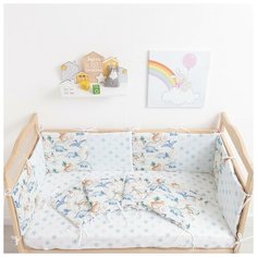 Бортик в кроватку Крошка Я "Динозавры", (32*32 см, 12 штук), бязь, синтепон