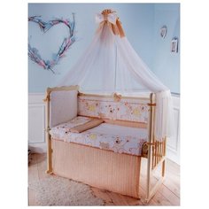 Бортики в кроватку Евротек "Мой зоопарк", бежевые, бязь