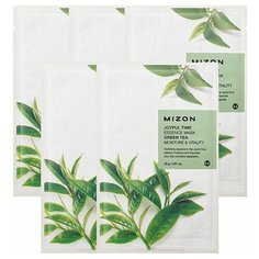 Mizon Joyful Time Essence Mask Green Tea тканевая маска с экстрактом зеленого чая, 23 г, 5 шт.