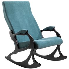 Кресло-качалка Мебелик Санторини размер: 64х84 см, обивка: ткань, цвет: изумрудный/венге