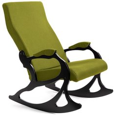 Кресло-качалка Мебелик Санторини размер: 64х84 см, обивка: ткань, цвет: лайм/венге