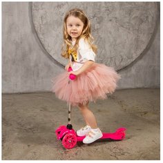 Самокат (кикборд) трехколесный Amarobaby Neostick розовый