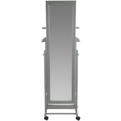 Вешалка костюмная с зеркалом на колесах В 24Н серый Мебелик