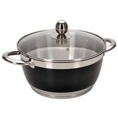 93-ES-02 Кастрюля со стекл. крышкой 1,35 л 16х8,5см Linea ESTRO Regent Inox