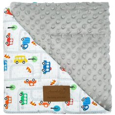Плед AmaroBaby РАСТЕМ ВМЕСТЕ 96х87 хлопок/minky Дорога, серый