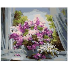 Свежий аромат сирени Раскраска по номерам на холсте Живопись по номерам KTMK-76289 40х50