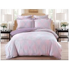 Постельное белье семейное Cleo Soft cotton 006-SC, жаккард, 50 х 70 и 70 х 70 см, сиреневый