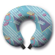 Подушка для шеи Ambesonne Творческая абстракция, голубой