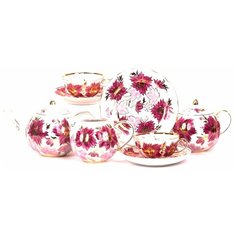 Сервиз чайный. Дулёвский фарфоровый завод. Форма Тюльпан. Рисунок Тюльпан. 21 предмет.