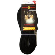 Поводок для собак Зооник капрон+латексная нить черный 3 м 15 мм