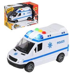 Машинка детская инерционная ТМ AUTODRIVE, "Полиция", на батарейках со светом и звуком, синий, в/к 19*9*12,5см