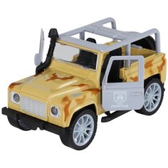 Машинка детская AUTODRIVE на батарейках, свет, звук, бежевый, в/к 21,8*9,3*14 см