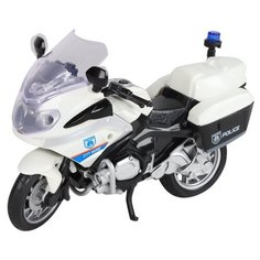 Машинка детская AUTODRIVE Мотоцикл на батарейках, свет, звук, черный/белый, в/к 21,8*9,3*14 см