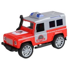 Машинка детская AUTODRIVE на батарейках, свет, звук, красная, в/к 21,8*9,3*14 см