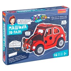Конструктор Творчество с Буки: Машина 3D пазл Красный автомобиль (65 деталей) Bondibon