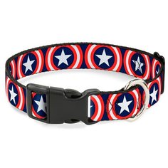 Ошейник Captain America / Капитан Америка Синий С пластиковой застёжкой (23-38 см) Buckle Down