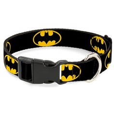 Ошейник Batman / Бэтмен. С пластиковой застёжкой (38-66 см) Buckle Down
