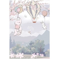 Фотообои ГРИН-ЛЮКС, флизелин эко, "Летающий слоник 190x275" Green Lux