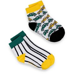 Носки Gulliver Baby комплект из 2 пар, размер 12-14, белый/желтый/зеленый