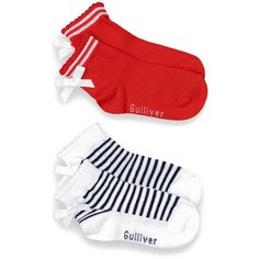 Носки Gulliver Baby комплект из 2 пар, размер 12-14, красный/белый