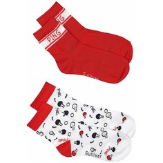 Носки Gulliver Baby комплект 2 пары размер 18-20, красный/белый