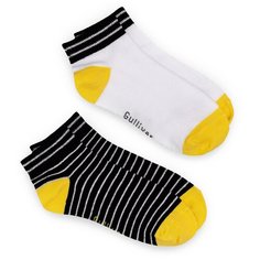 Носки Gulliver Baby комплект 2 пары размер 26-28, белый/черный/желтый