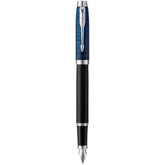 PARKER перьевая ручка IM Metal Premium F320 SE Blue origin, черный цвет чернил