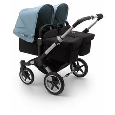 Универсальная коляска для двойни Bugaboo Donkey 3 Twin (2 в 1), alu/black/vapor blue, цвет шасси: серебристый