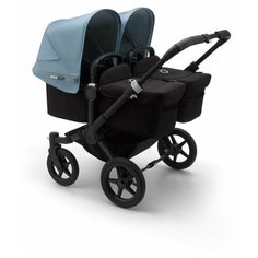 Универсальная коляска для двойни Bugaboo Donkey 3 Twin (2 в 1), black/black/vapor blue , цвет шасси: черный