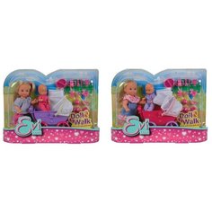 Набор кукол Simba Еви с малышом на прогулке, 12 см, 5736241