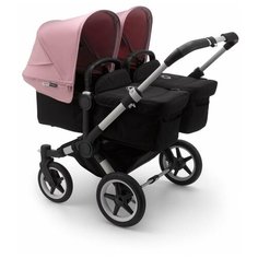 Универсальная коляска для двойни Bugaboo Donkey 3 Twin (2 в 1), alu/black/soft pink, цвет шасси: серебристый