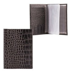 Бумажник водителя FABULA "Croco Nile", натуральная кожа, "крокодил", 6 пластиковых карманов, черный, BV.2/1.KR 236091