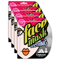Bling pop Маска тканевая с чёрным бамбуковым углём Charcoal black bamboo mask 4 шт.