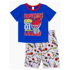 Комплект одежды Веселый Малыш размер 134, синий/серый