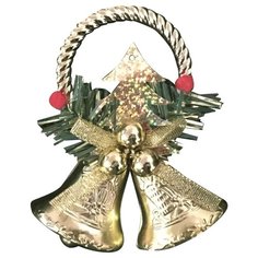 Елочное украшение "Подвеска. Колокольчики", 11,5x9,5 см, золотой Веселый хоровод