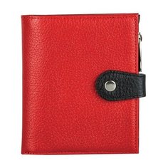 Портмоне FABULA PJ.186.BK, натуральная кожа красный/черный