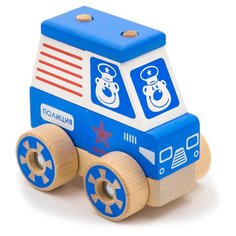 Каталка-игрушка Alatoys Полицейская машина (ККМ04) голубой/белый/красный