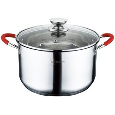 Кастрюля Rainstahl 2106-24RS\\CS, 6.5 л, стальной/красный