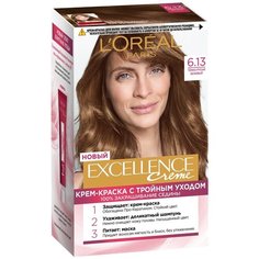 LOreal Paris Excellence стойкая крем-краска для волос, 6.13, Тёмно-русый бежевый