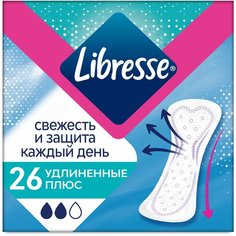 Libresse прокладки ежедневные DailyFresh Plus удлиненные, 2.5 капли, 26 шт.