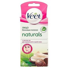 Veet Восковые полоски Naturals с маслом ши для лица для нормальной и сухой кожи 20 шт.