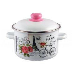 Кастрюля Appetite Париж, 2 л, белый/розовый
