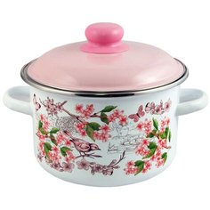 Кастрюля Appetite Bird, 2 л, белый/розовый