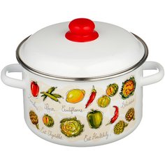 Кастрюля Appetite Гратен, 5.5 л, белый/зеленый