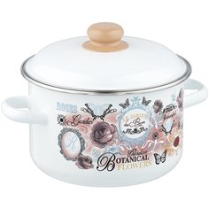 Кастрюля Appetite Roses, 4 л, белый/бежевый